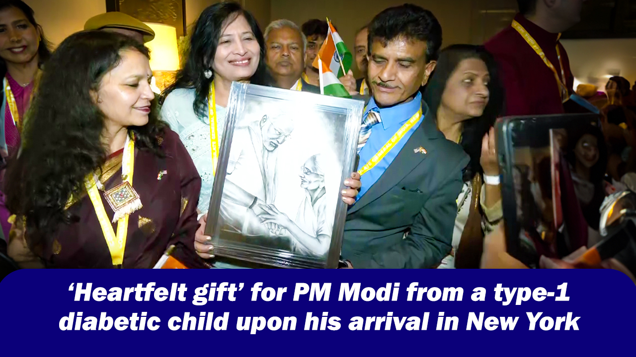 `Heartfelt gift` for PM Narendra Modi from a type-1 diabetic child upon his arrival in New York