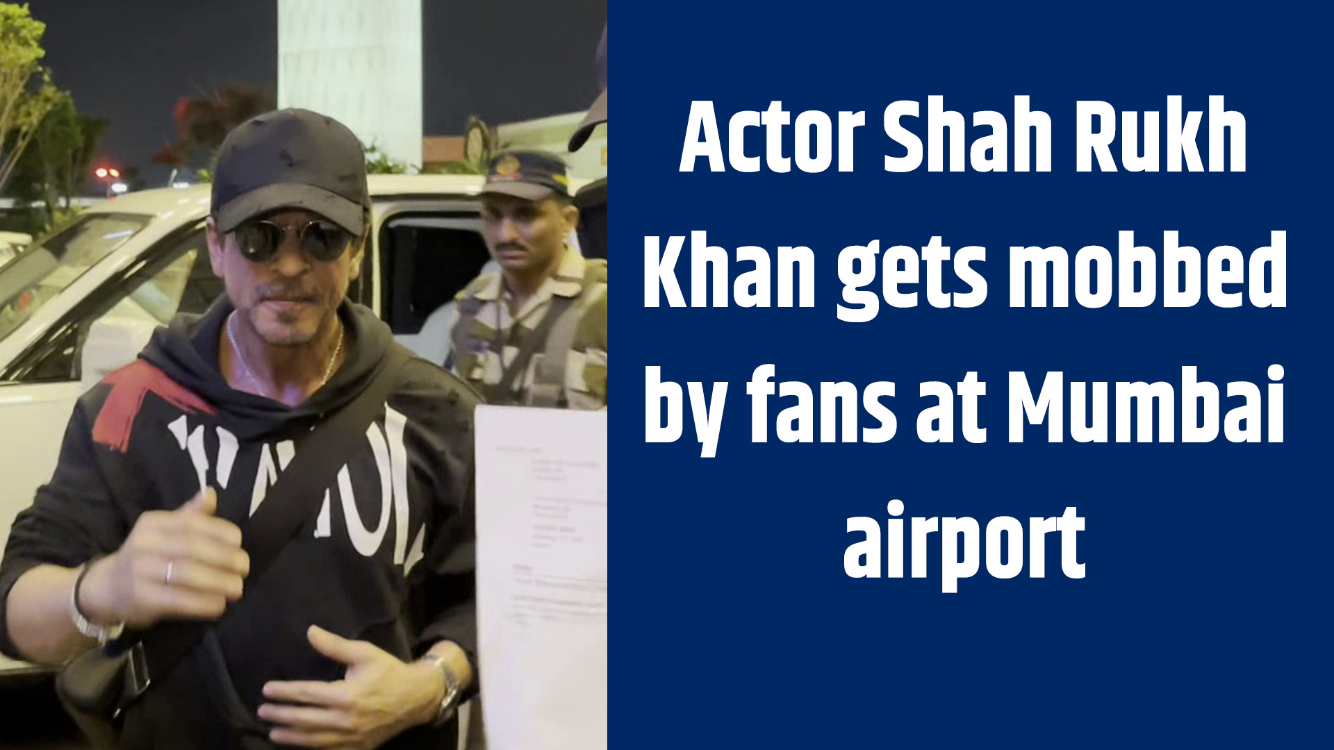 Actor Shah Rukh Khan gets mobbed by fans at Mumbai airport