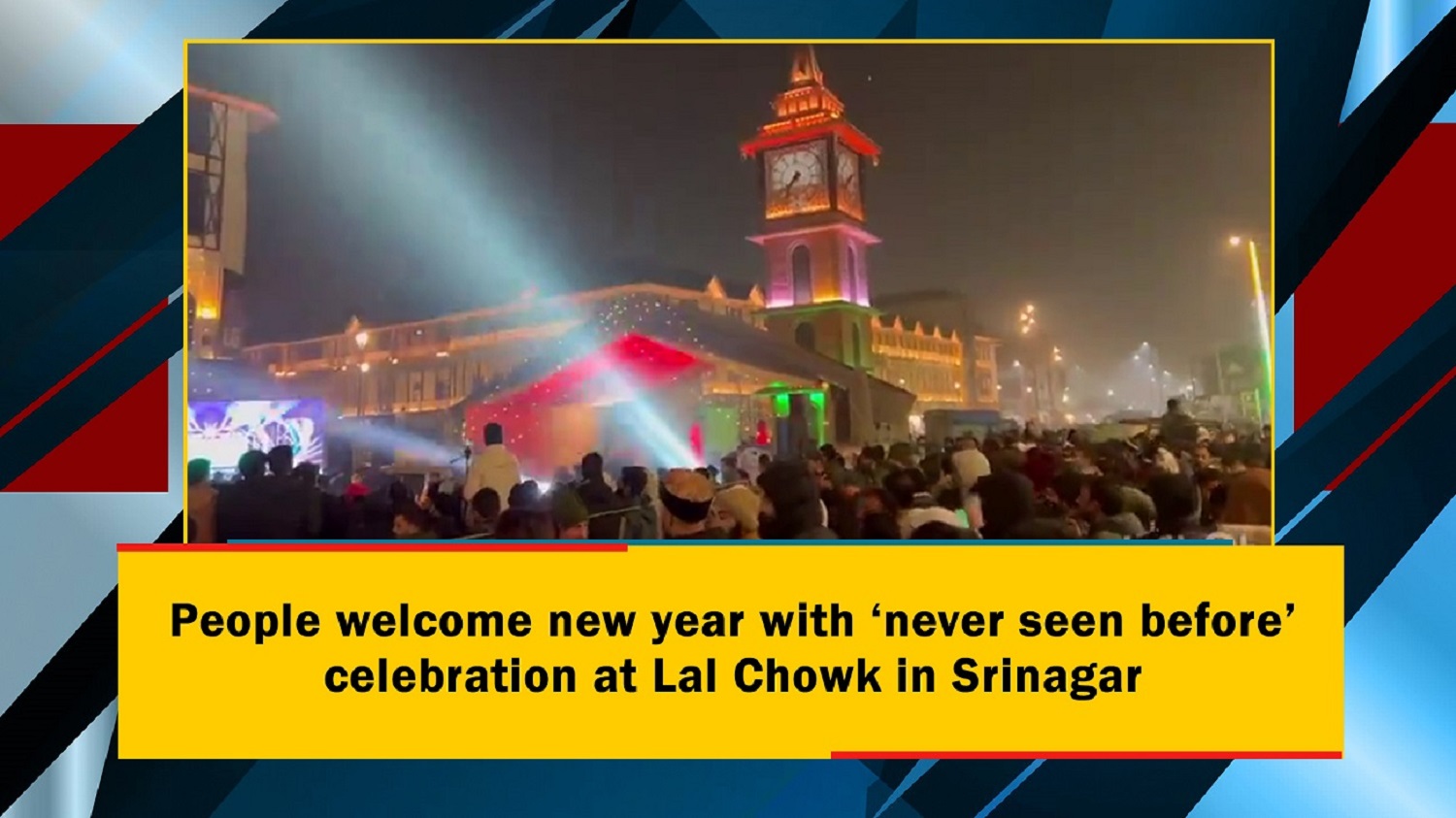 People welcome new year with `never seen before` celebration at Lal Chowk in Srinagar