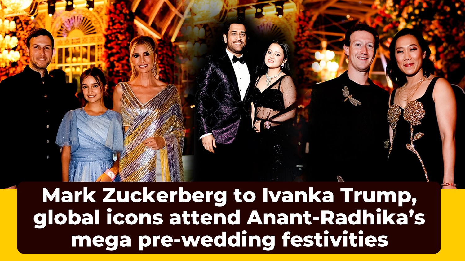 Mark Zuckerberg to Ivanka Trump, global icons attend Anant-Radhika`s mega pre-wedding festivities